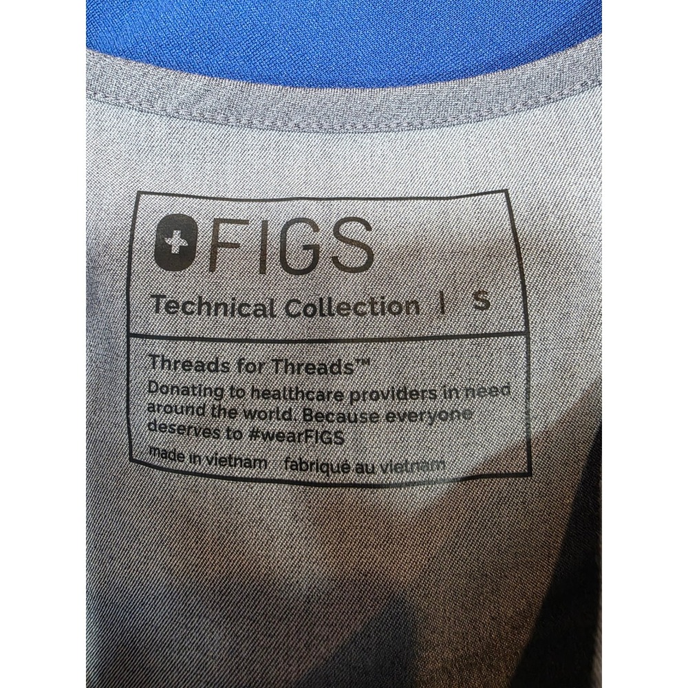 FIGS Technical Collection Gray Scrub Top Women's Small S Medical With Logo /A64 - Picture 7 of 8